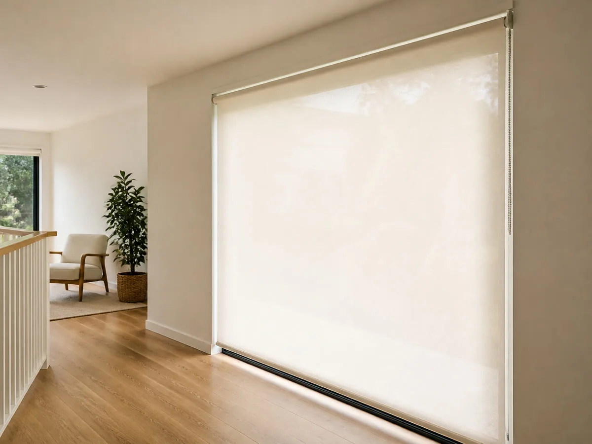 Translucent roller blinds softly filtering natural light