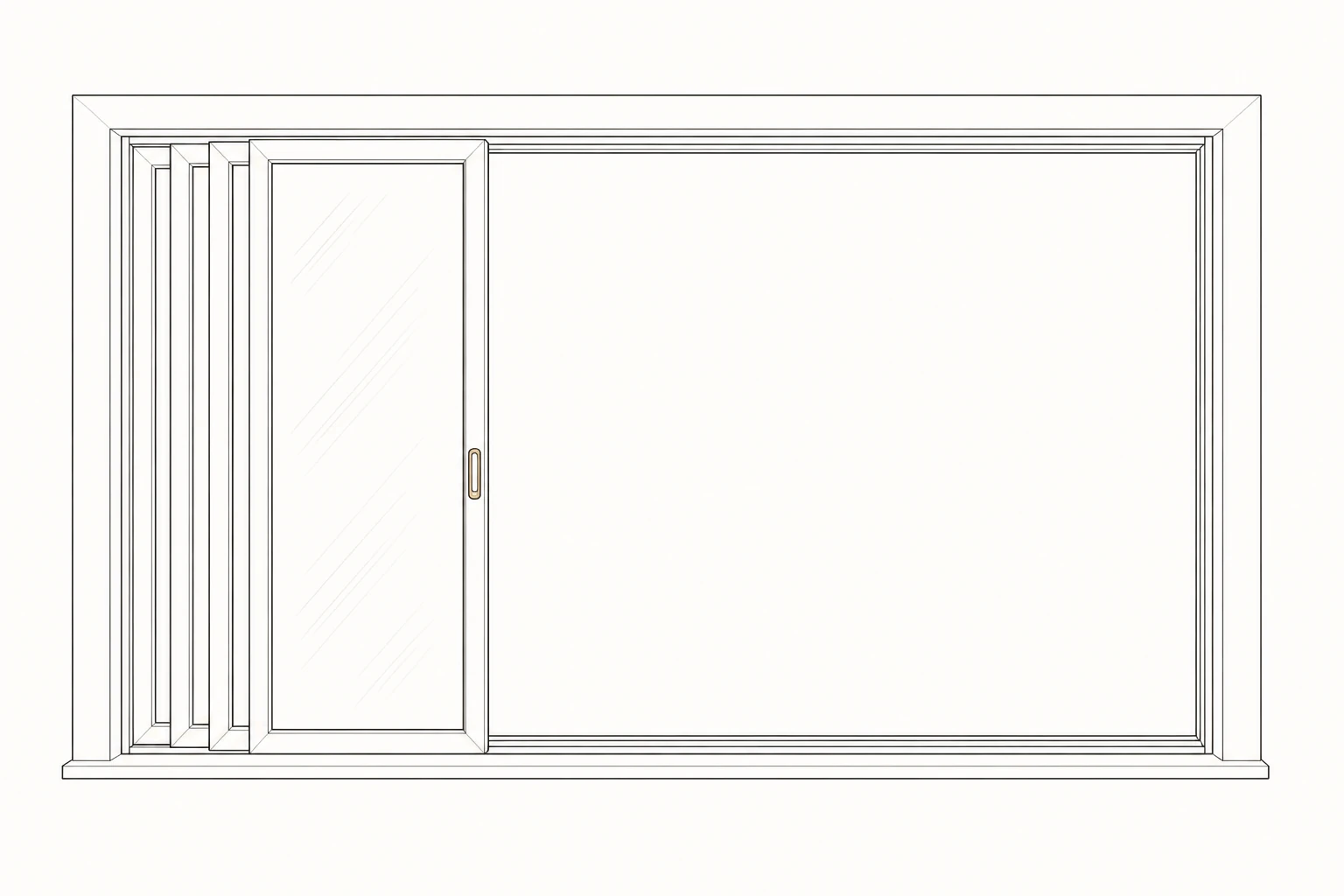 Retractable fly screen fitted alongside sliding doors