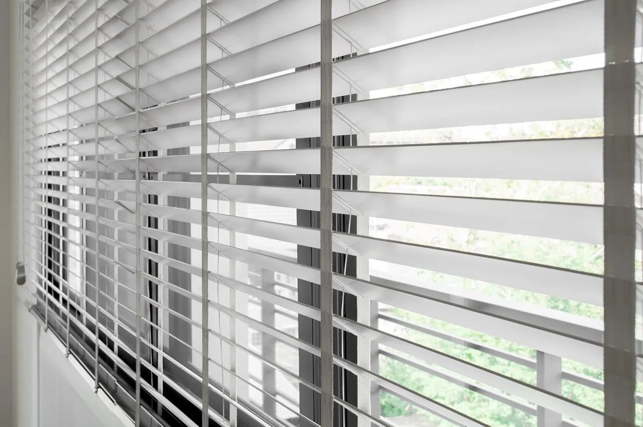 Venetian blinds fitted to a residential window