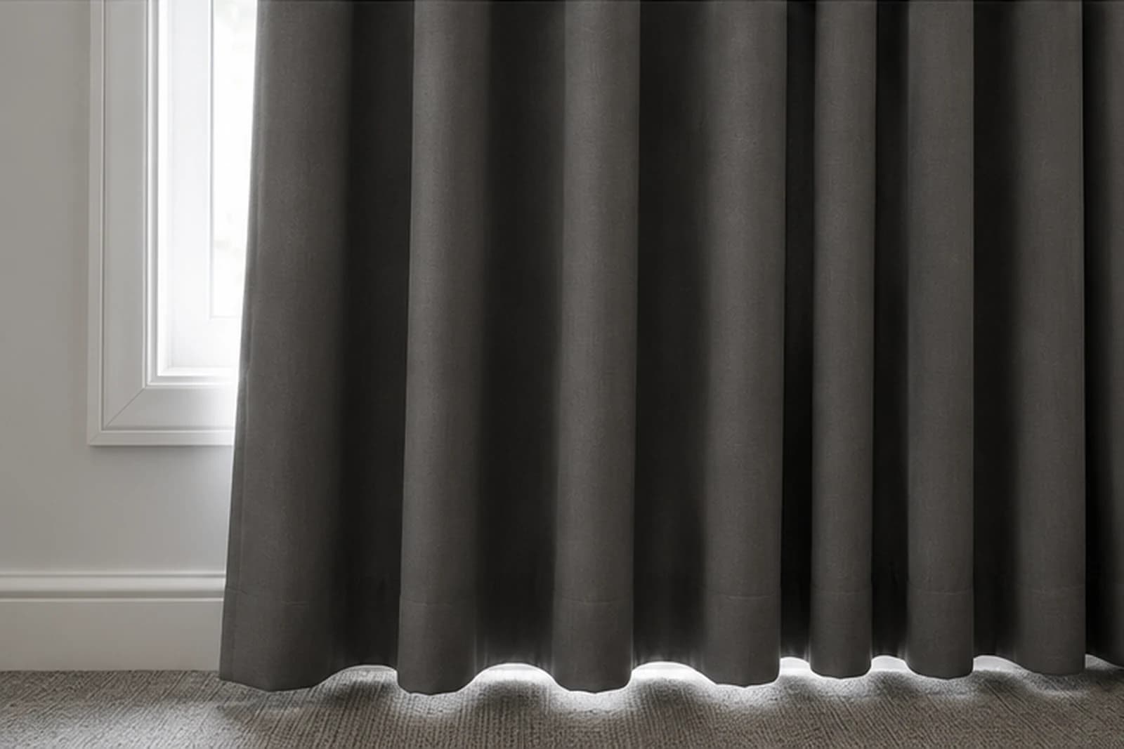 Blockout curtains in a bedroom