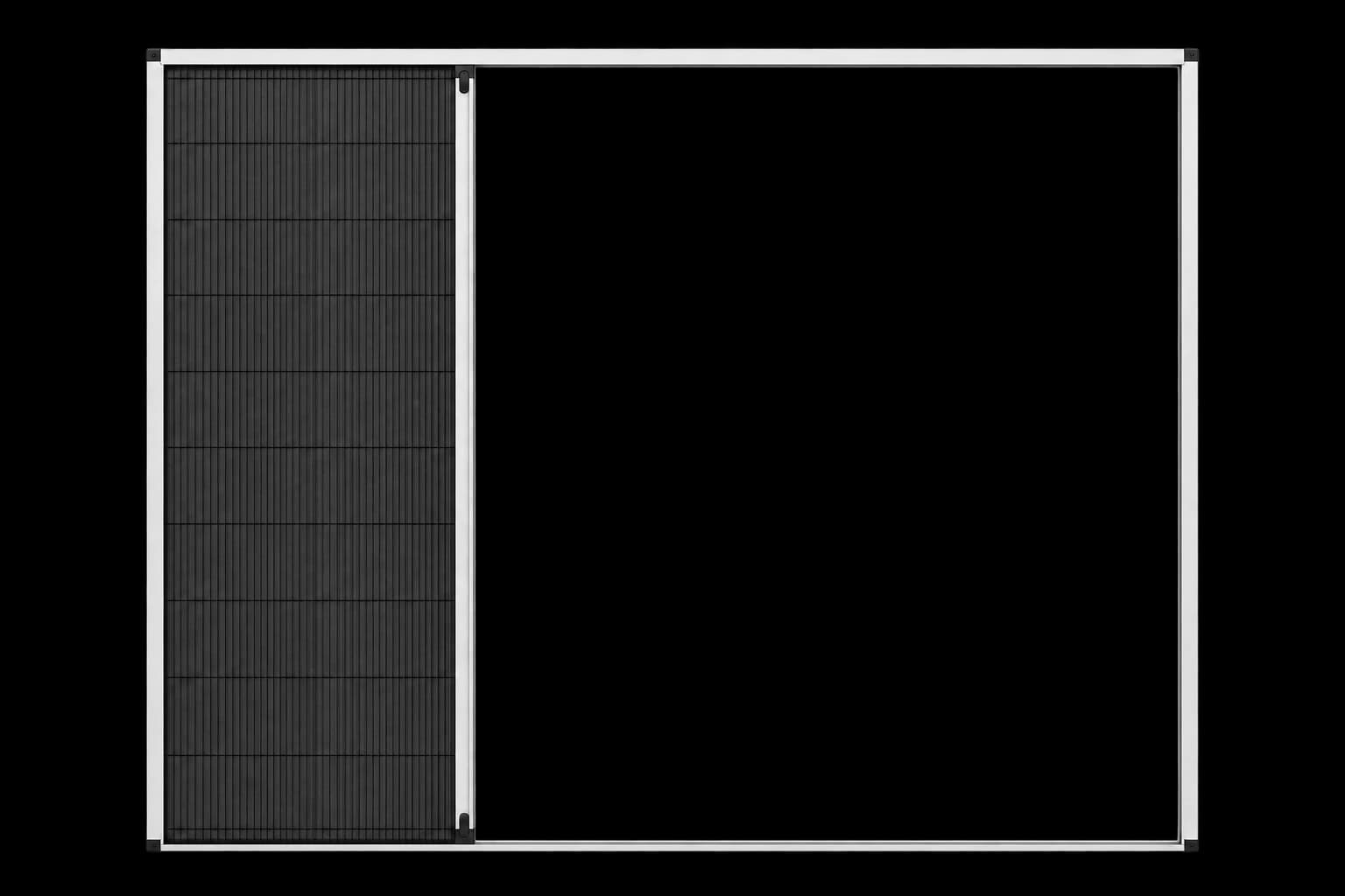 Single sliding pleated fly screen product configuration